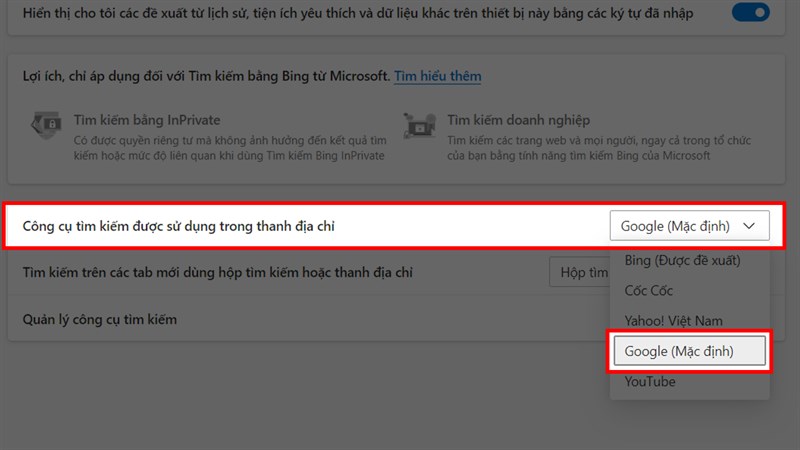 Cách đặt Google làm công cụ tìm kiếm mặc định cho Microsoft Edge Cách đặt Google làm công cụ tìm kiếm mặc định cho Microsoft Edge