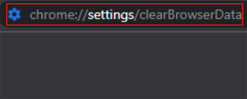 Dán đường dẫn sau vào ô tìm kiếm của trình duyệt Chrome chrome://settings/clearBrowserData và nhấn Enter.