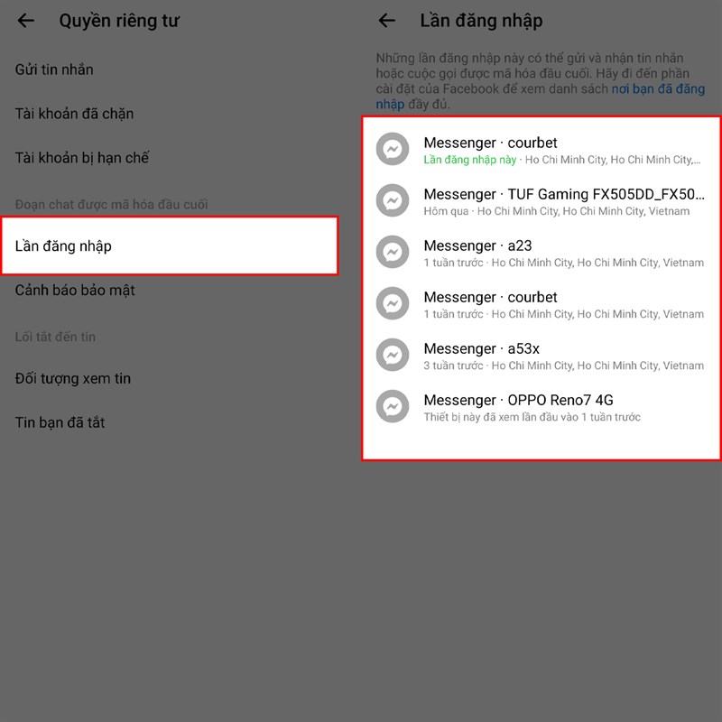 Cách xem lịch sử đăng nhập Messenger Cách xem lịch sử đăng nhập Messenger