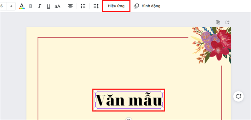 Phía bên trên sẽ hiển thị thanh tùy chọn, nhấp vào Hiệu ứng. Phía bên trên sẽ hiển thị thanh tùy chọn, nhấp vào Hiệu ứng.