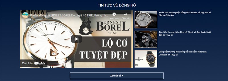 Ra mắt chuyên trang Đồng hồ CAO CẤP TGDĐ Ra mắt chuyên trang Đồng hồ CAO CẤP TGDĐ
