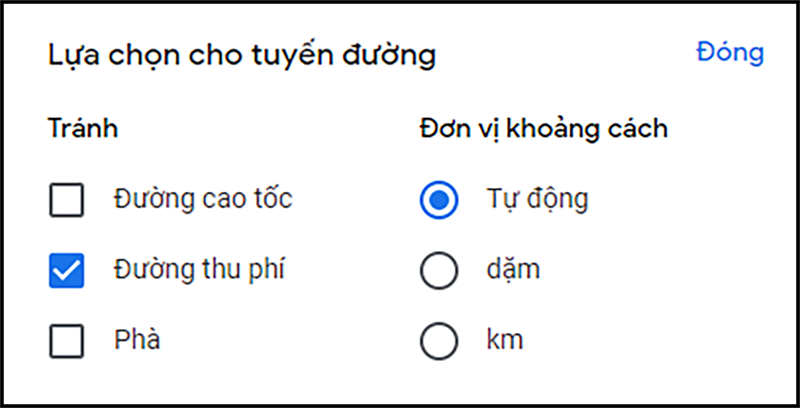 Người dùng có thể yêu cầu Google Maps đưa ra tuyến đường không phí