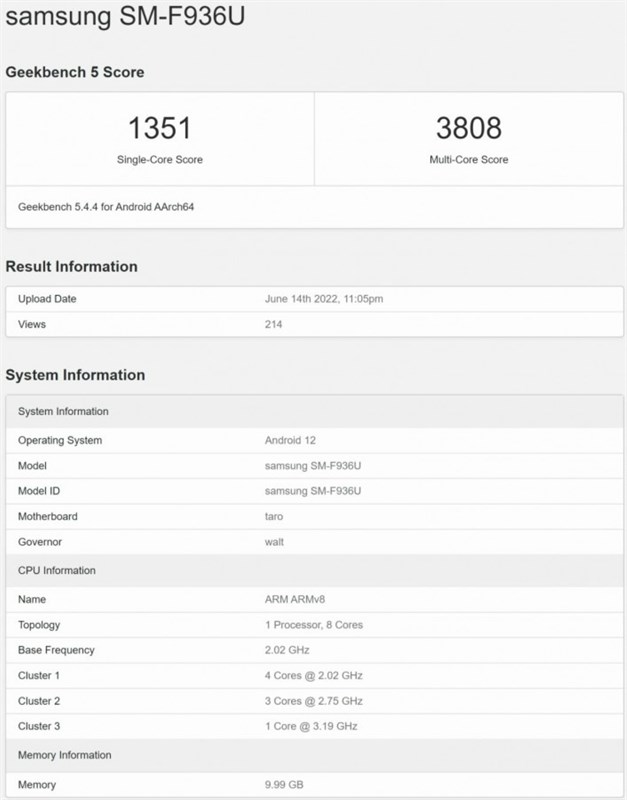Galaxy Z Fold4 lộ điểm hiệu năng trước khi ra mắt, chạy Snapdragon mạnh nhất từ Qualcomm Galaxy Z Fold4 lộ điểm hiệu năng trước khi ra mắt, chạy Snapdragon mạnh nhất từ Qualcomm