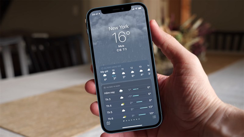 Hướng dẫn cài đặt thông báo thời tiết khi trời mưa trên iPhone