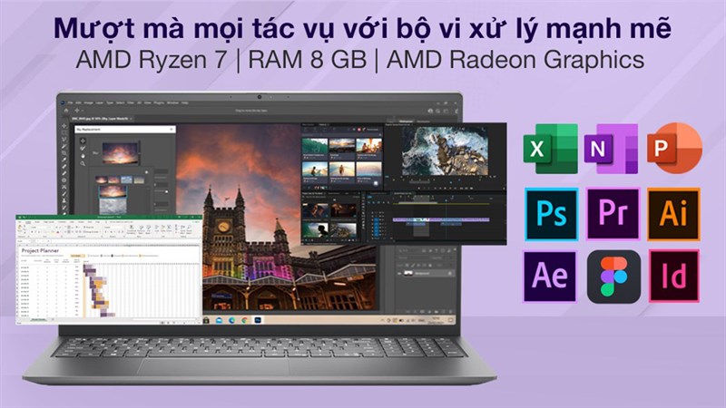 Cấu hình khá mạnh mẽ với con chip AMD Ryzen 7 5700U đáp ứng các tác vụ cơ bản một cách dễ dàng Cấu hình khá mạnh mẽ với con chip AMD Ryzen 7 5700U đáp ứng các tác vụ cơ bản một cách dễ dàng