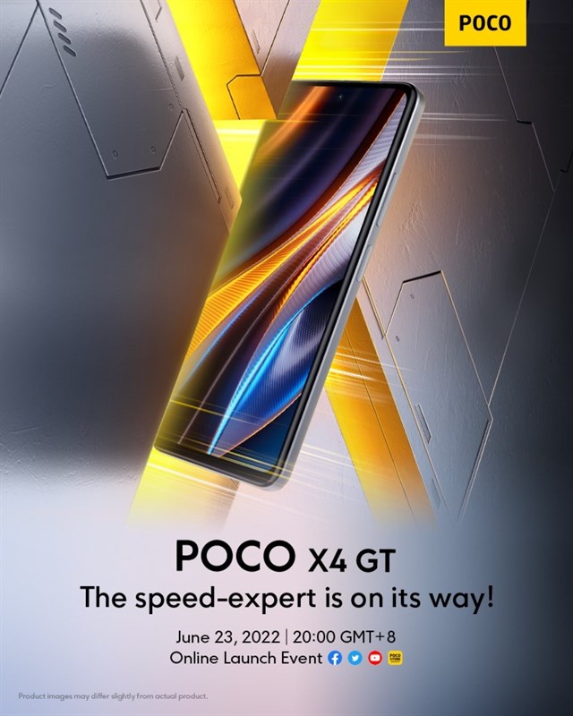 Thông báo ra mắt của POCO X4 GT vào ngày 23/6 tới