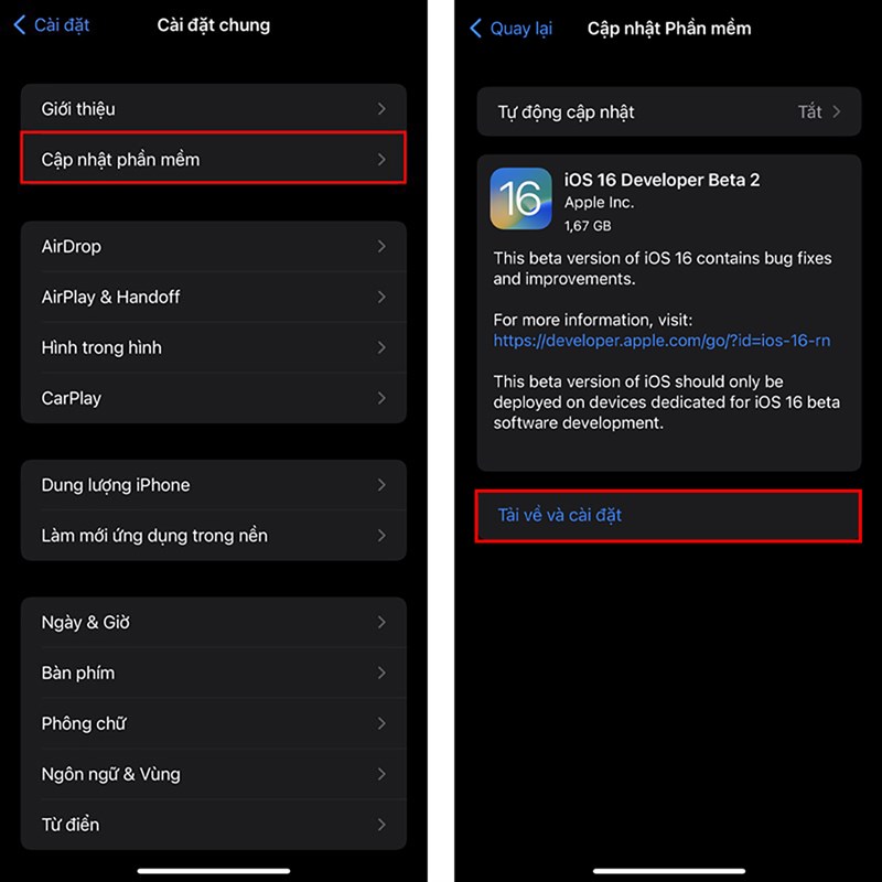 Cách cập nhật iOS 16 Beta 2
