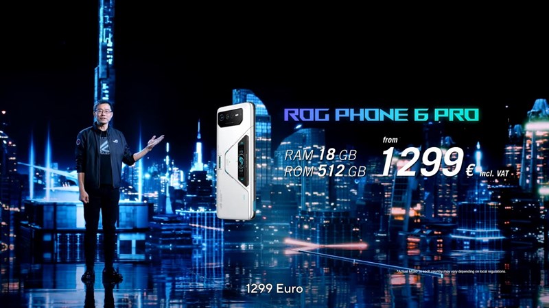 Giá bán của ROG Phone 6 Pro