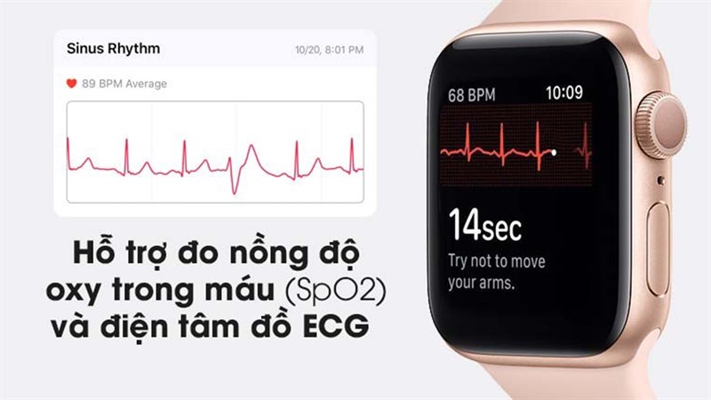 Tính năng theo dõi nồng độ SpO2 và điện tâm đồ ECG cùng cảnh báo té ngã hữu ích cho người lớn tuổi.