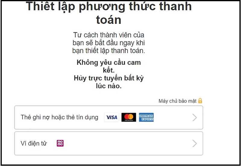 Hình ảnh tính năng thanh toán qua MoMo trên Netflix Hình ảnh tính năng thanh toán qua MoMo trên Netflix