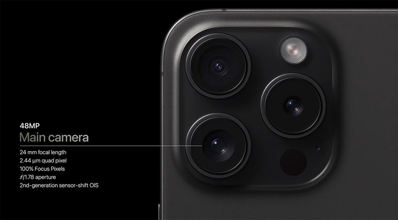 iPhone 15 Pro Max cũng được cải tiến hệ thống camera