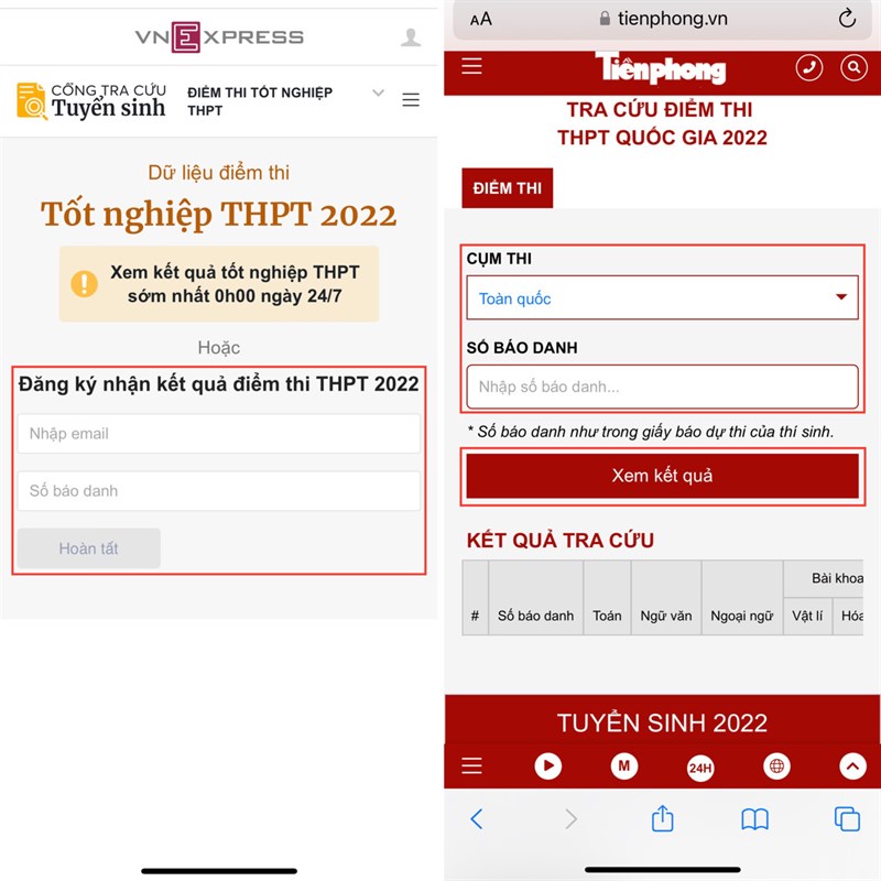 Cách tra cứu điểm thi tốt nghiệp THPT quốc gia năm 2022 Cách tra cứu điểm thi tốt nghiệp THPT quốc gia năm 2022