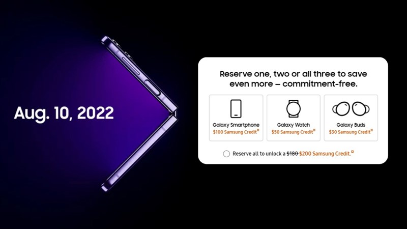 Samsung đã cho phép khách hàng đặt trước Galaxy Z Fold4 và Galaxy Z Flip4 Samsung đã cho phép khách hàng đặt trước Galaxy Z Fold4 và Galaxy Z Flip4