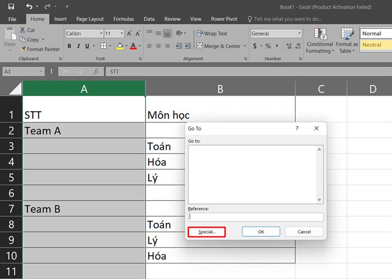 Cách đánh số thứ tự khi có dòng ngăn cách trong Excel Cách đánh số thứ tự khi có dòng ngăn cách trong Excel