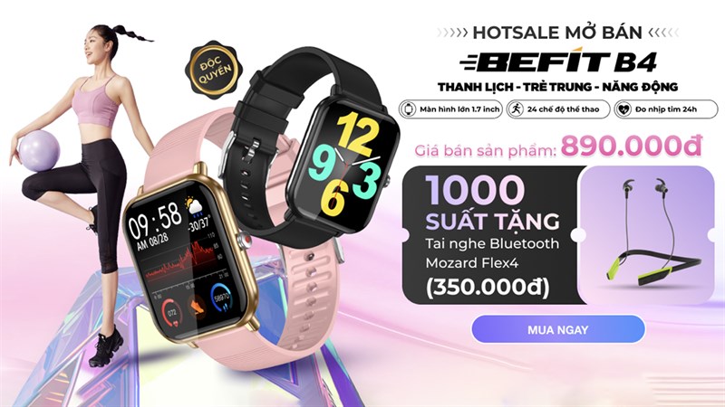 Duy nhất ngày cuối: Cơ hội tậu BeFit B4 giá siêu tốt kèm tai nghe Mozard Flex4 cực cool Duy nhất ngày cuối: Cơ hội tậu BeFit B4 giá siêu tốt kèm tai nghe Mozard Flex4 cực cool