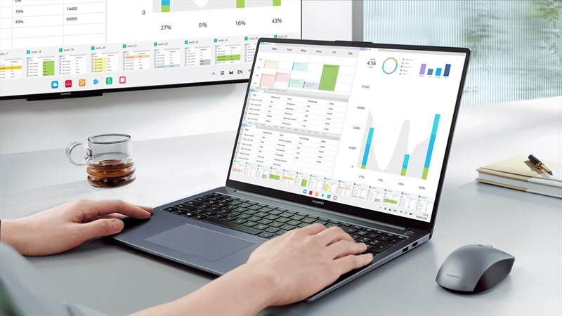 Huawei MateBook D16 sở hữu không gian lưu trữ lớn với ổ cứng SSD 512 GB chuẩn NVMe PCIe