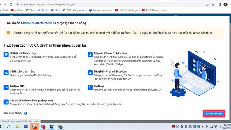 Cách tạo tài khoản và đăng ký Zalo Official Account cho doanh nghiệp Cách tạo tài khoản và đăng ký Zalo Official Account cho doanh nghiệp