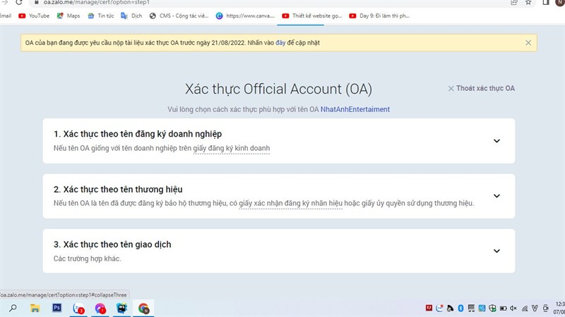 Cách tạo tài khoản và đăng ký Zalo Official Account cho doanh nghiệp Cách tạo tài khoản và đăng ký Zalo Official Account cho doanh nghiệp