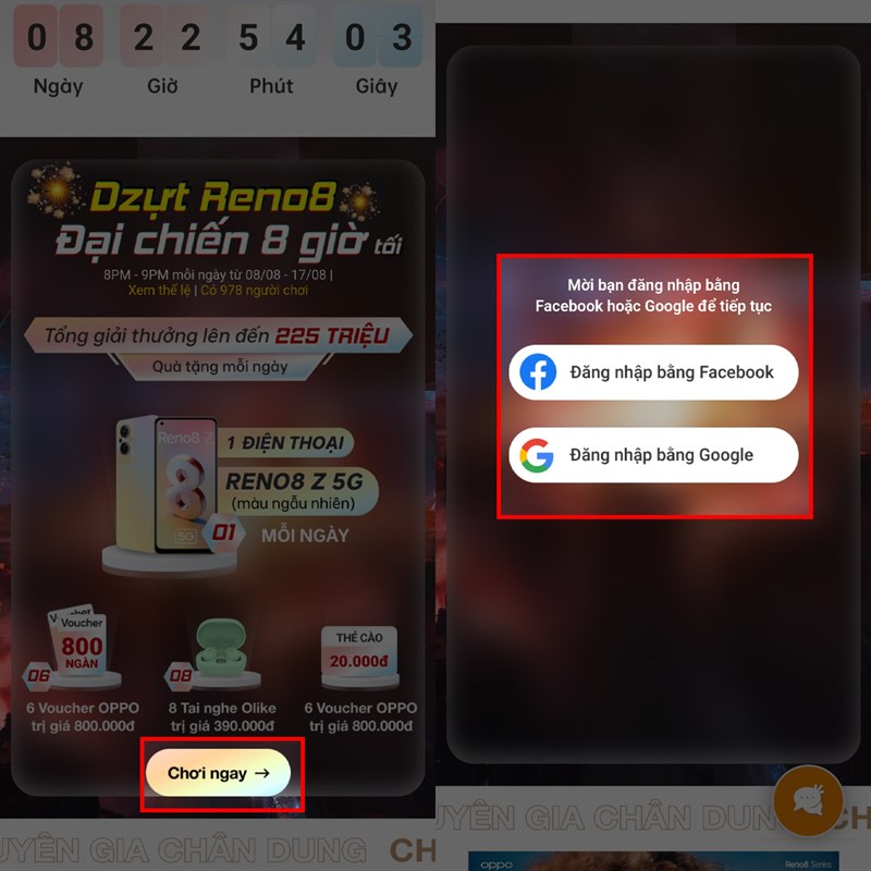 Cách tham gia minigame nhận OPPO Reno8 Cách tham gia minigame nhận OPPO Reno8