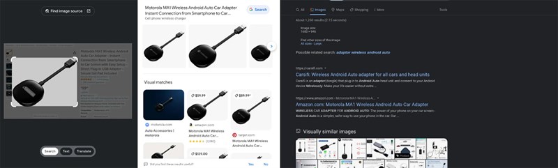 Kết quả từ Google Lens khi tìm kiếm Kết quả từ Google Lens khi tìm kiếm