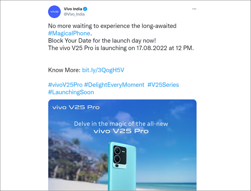 Vivo chính thức ấn định ngày ra mắt Vivo V25 Pro