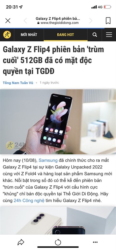 Hình ảnh giao diện trình duyệt tích hợp bên trong ứng dụng Facebook
