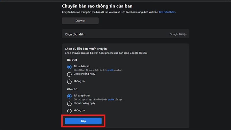 Cách chuyển bài đăng trên Facebook sang Google Docs