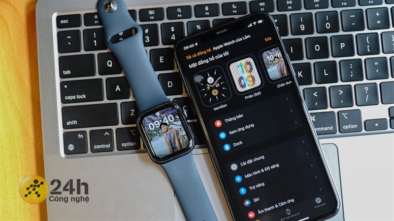 Khi mình đặt một tấm ảnh có chủ thể người làm mặt đồng hồ, Apple Watch SE sẽ tự động tách nền và làm hình ảnh nổi bật lên