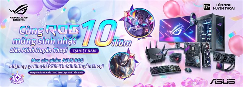 Tặng skin siêu hiếm Liên Minh Huyền Thoại khi mua sản phẩm ASUS ROG Gaming