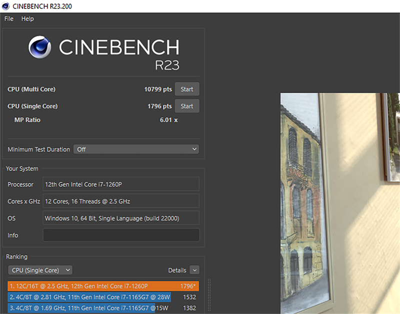 Điểm Cinebench R23 của HP Pavilion 15 2022.