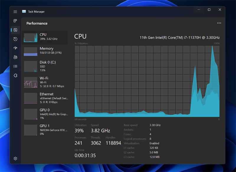 Thay đổi Task Manager