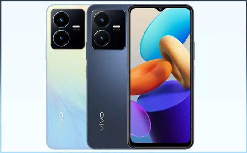 Vivo Y22s có hai phiên bản màu sắc: Xanh Tinh Không (xanh đen) và Xanh Nhật Hạ (xanh vàng)