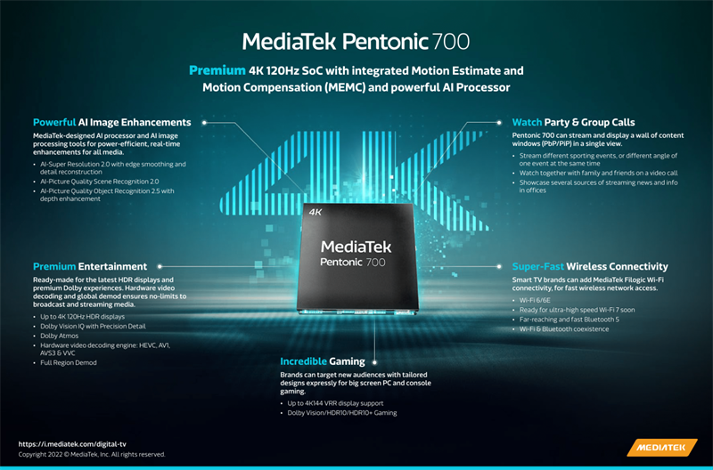 Infographic các tính năng nổi bật của chip MediaTek Pentonic 700