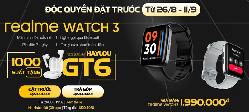 Những lý do bạn nên đặt trước Realme Watch 3, đồng hồ thông minh giá cực tốt