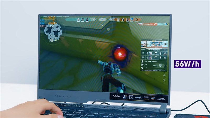 ASUS ROG Strix G15 G513R (2022) cũng được trang bị viên pin có dung lượng 56 Wh. ASUS ROG Strix G15 G513R (2022) cũng được trang bị viên pin có dung lượng 56 Wh.