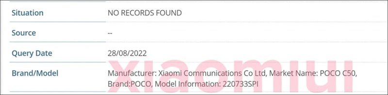 POCO C50 đạt chứng nhận IMEI, sắp ra mắt POCO C50 đạt chứng nhận IMEI, sắp ra mắt