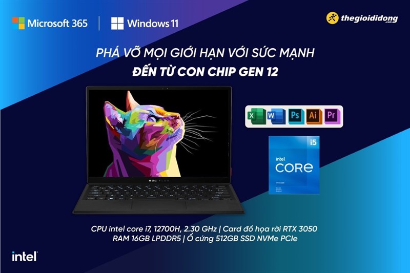 Asus Gaming ROG Flow Z13 GZ301Z i7 (LD110W) - Phá vỡ mọi giới hạn với sức mạnh đến từ con chip gen 12 Asus Gaming ROG Flow Z13 GZ301Z i7 (LD110W) - Phá vỡ mọi giới hạn với sức mạnh đến từ con chip gen 12