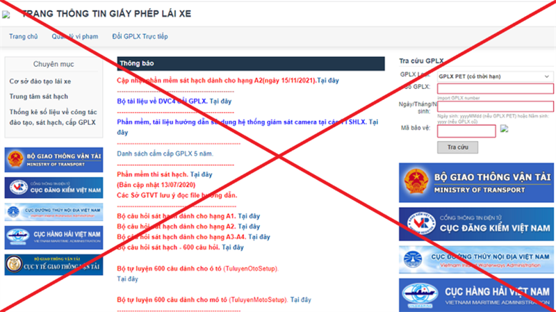 Cận cảnh trang web giả mạo thông tin giấy phép lái xe 3