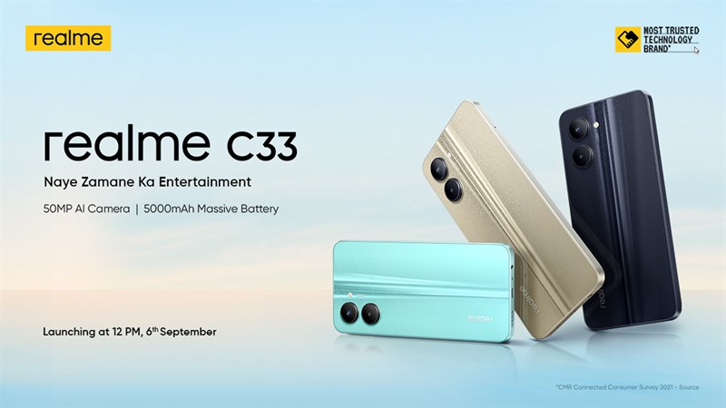 Realme C33 sẽ được ra mắt ngày 6/9 Realme C33 sẽ được ra mắt ngày 6/9