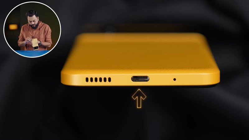Cạnh dưới của POCO M5. Cạnh dưới của POCO M5.