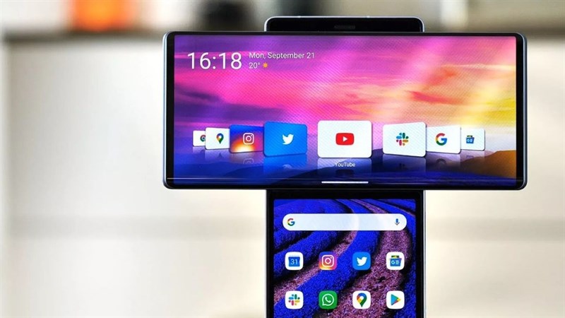 Thiết kế mặt trước của LG Wing Thiết kế mặt trước của LG Wing