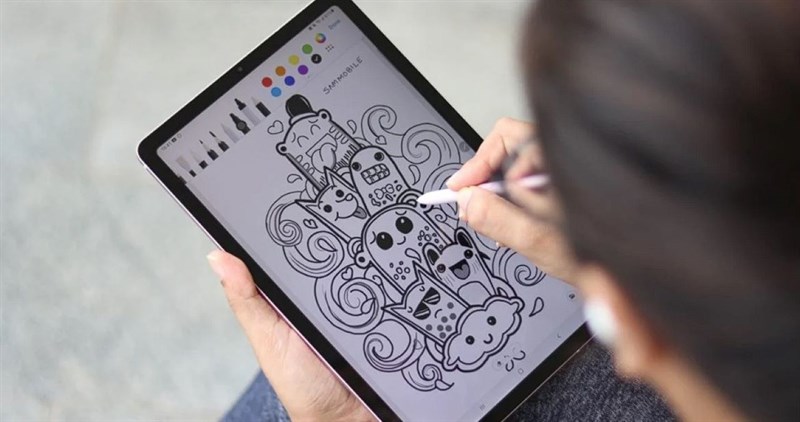 Thiết kế mặt trước của Galaxy Tab S6 Lite Thiết kế mặt trước của Galaxy Tab S6 Lite