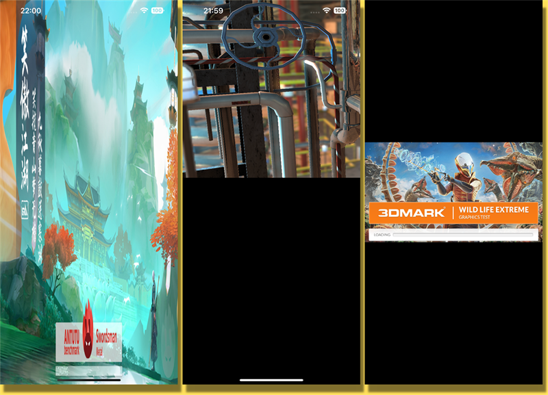 Cả 2 phần mềm AnTuTu Benchmark và 3DMark Wild Life đều chưa tối ưu tốt cho iOS 16.