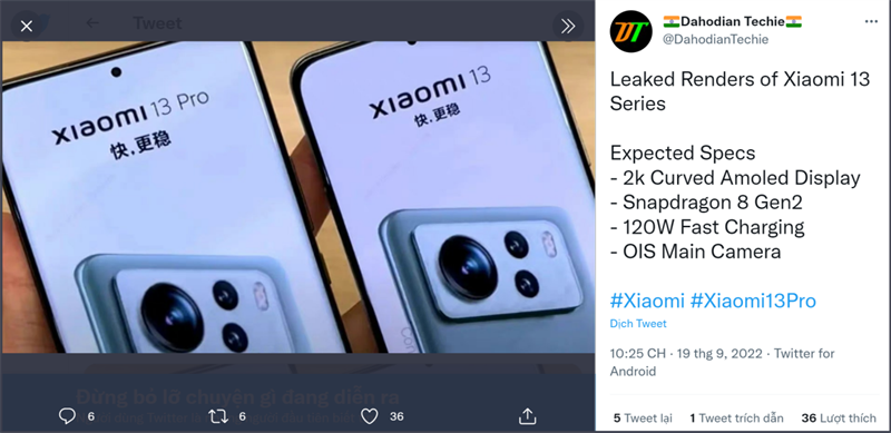 Xiaomi 13 và Xiaomi 13 Pro lộ diện
