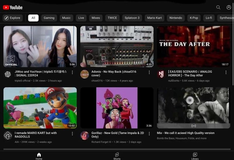 Giao diện mới của YouTube trên Safari cho iPad Giao diện mới của YouTube trên Safari cho iPad