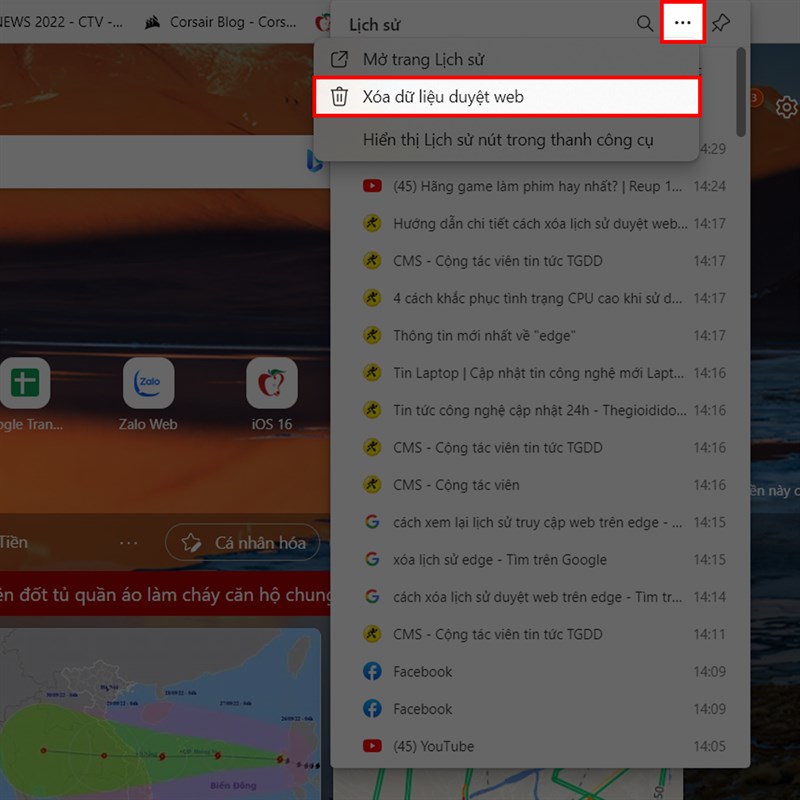 Cách xóa lịch sử duyệt web trên Microsoft Edge Cách xóa lịch sử duyệt web trên Microsoft Edge