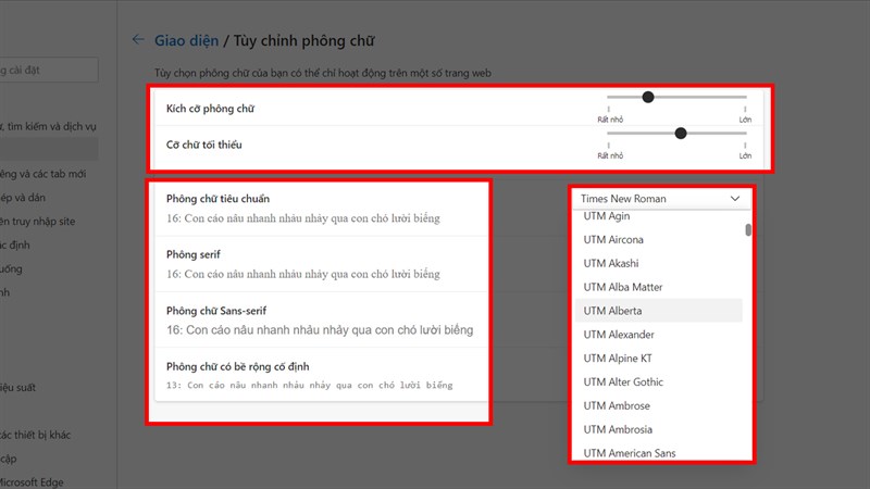 Hướng dẫn cách chỉnh phông chữ trên Microsoft Edge