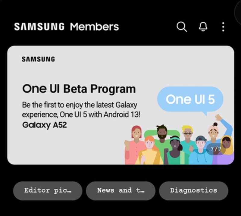 Người dùng Galaxy A52 có thể đăng ký One UI 50 beta thông qua Samsung Member