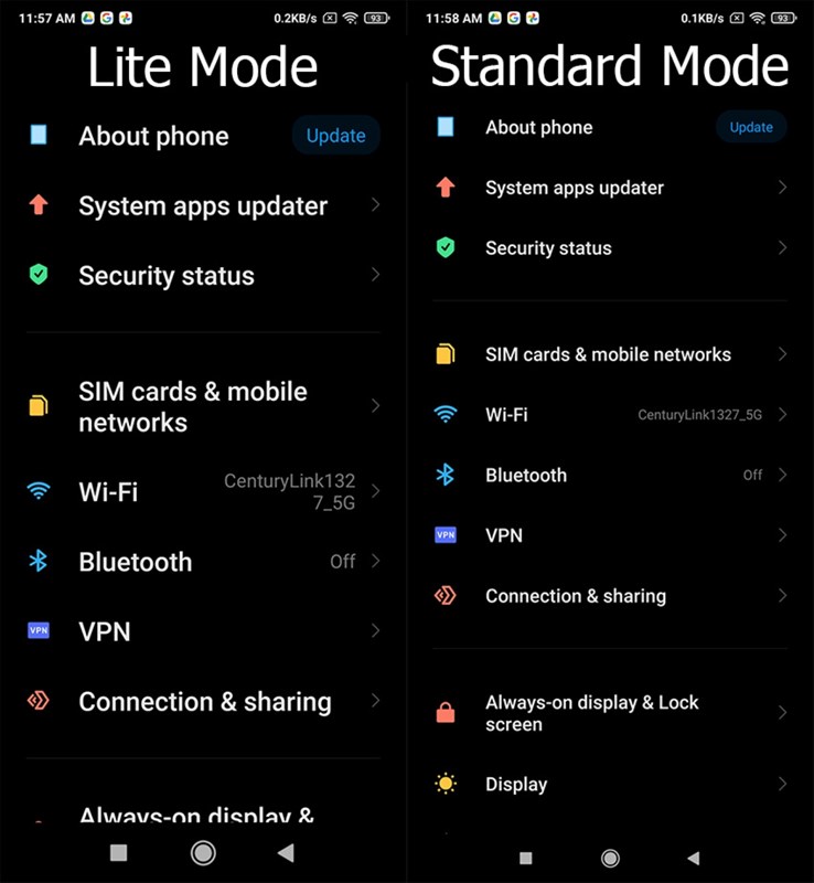 Chữ sẽ lớn hơn khi bật Lite Mode trên Xiaomi - Ảnh XDA