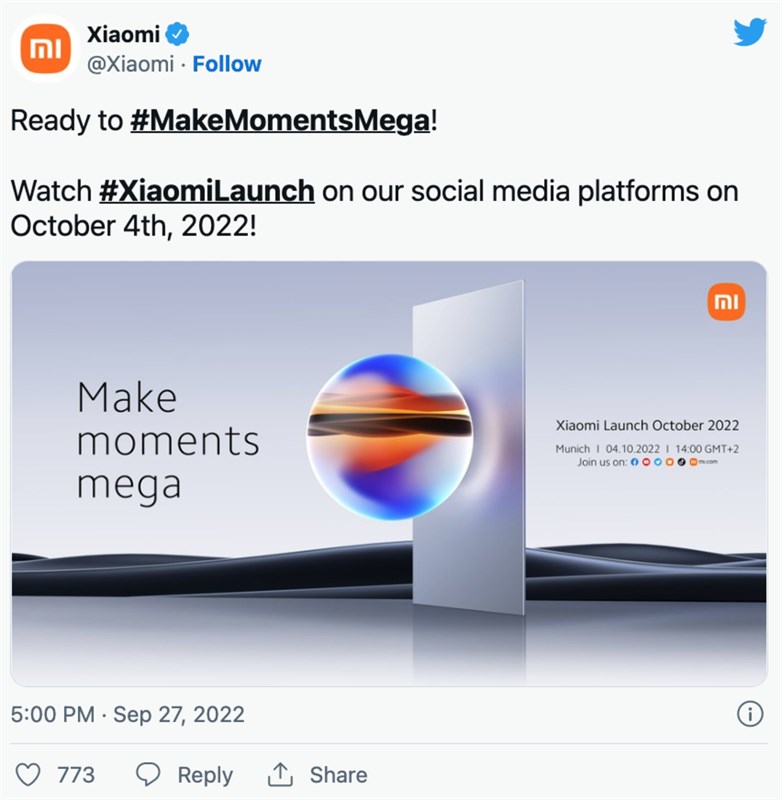 Sự kiện Xiaomi sắp diễn ra